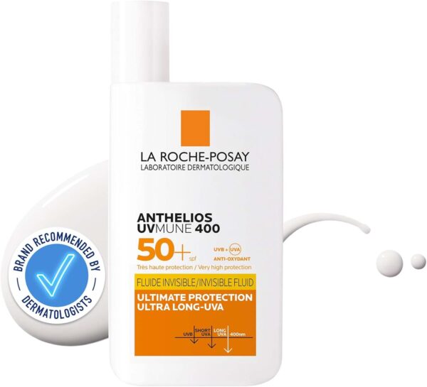 La Roche-Posay Anthelios UVMune 400 Ultra-Light Invisible Fluid, Non-Perfumed Sun screen for Sensitive Skin SPF50