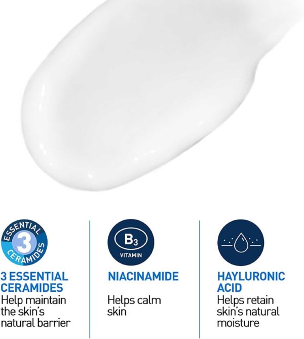 CeraVe PM Facial Moisturising Lotion with Hyaluronic Acid and 3 Essential Ceramides for Normal to Dry Skin 52ml - Image 2
