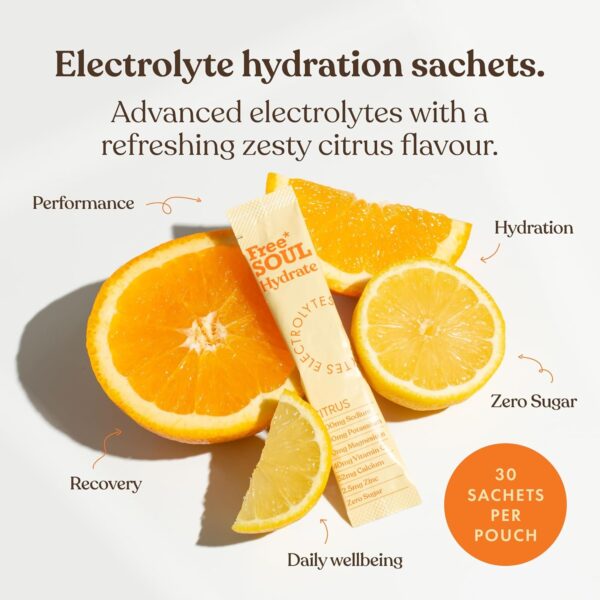 Free Soul Hydrate | Electrolyte Hydration Sachets with Sodium, Magnesium, Vitamin C, & More - Image 5