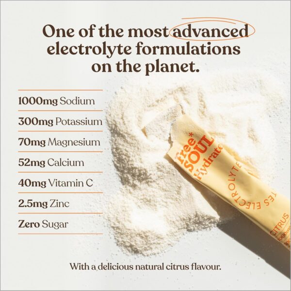 Free Soul Hydrate | Electrolyte Hydration Sachets with Sodium, Magnesium, Vitamin C, & More - Image 4