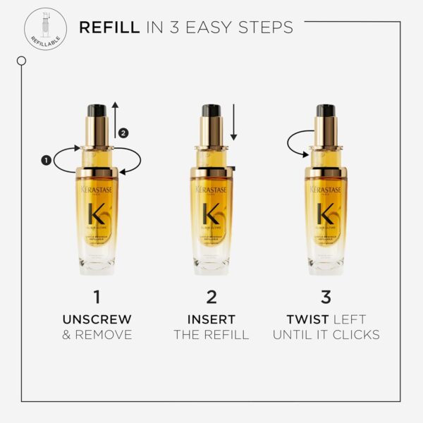 Kérastase Elixir Ultime Hair Oil, Nourishes Dull Hair, For All Hair Types, Strengthens and Protects Hair From Heat, With Argan and Camellia Oil - Image 2